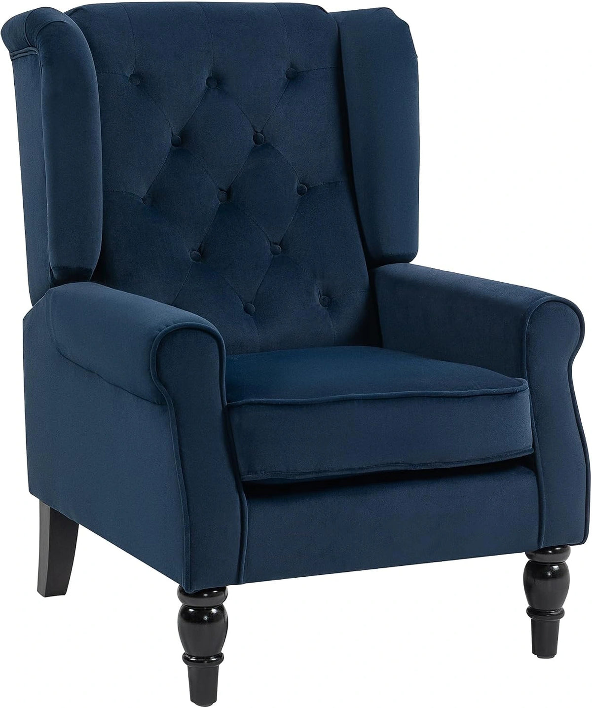 Fotel HOMCOM – kolor niebieski, wymiary 74x86x102 cm, do salonu lub gabinetu