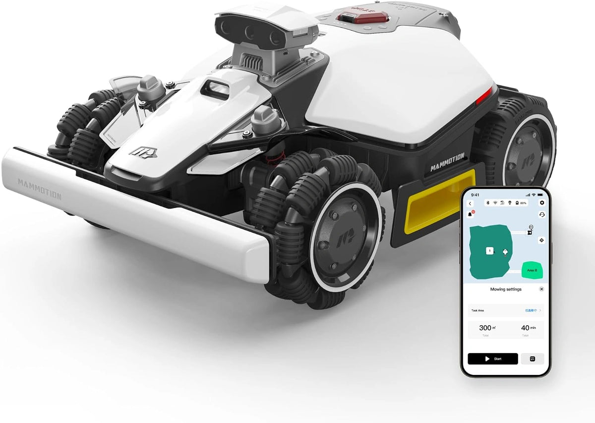 Robot koszący MAMMOTION LUBA – konstrukcja bezprzewodowa, powierzchnia do 1000 m², do pielęgnacji trawnika