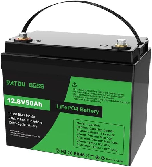 Akumulator DATOUBOSS 12V – akumulator 50 Ah, napięcie 12 V, do zgodnych urządzeń lub pojazdów