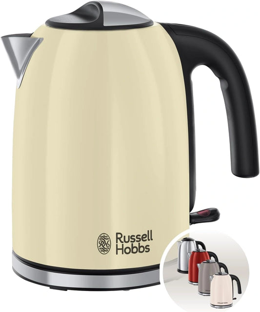 Czajnik elektryczny Russell Hobbs – stal nierdzewna, kolor beżowy, moc 2400 W, pojemność 1,7 l, do codziennego zastosowania