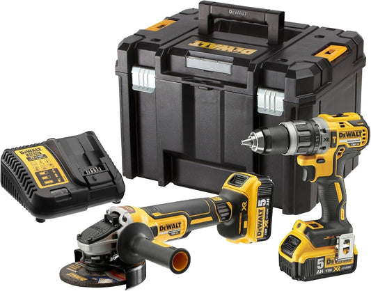Zestaw elektronarzędzi Dewalt – kolor czarny i żółty, moc 460 W, napięcie 18 V, wymiary 44.5 x 33.5 x 30 cm, do prac warsztatowych i remontowych