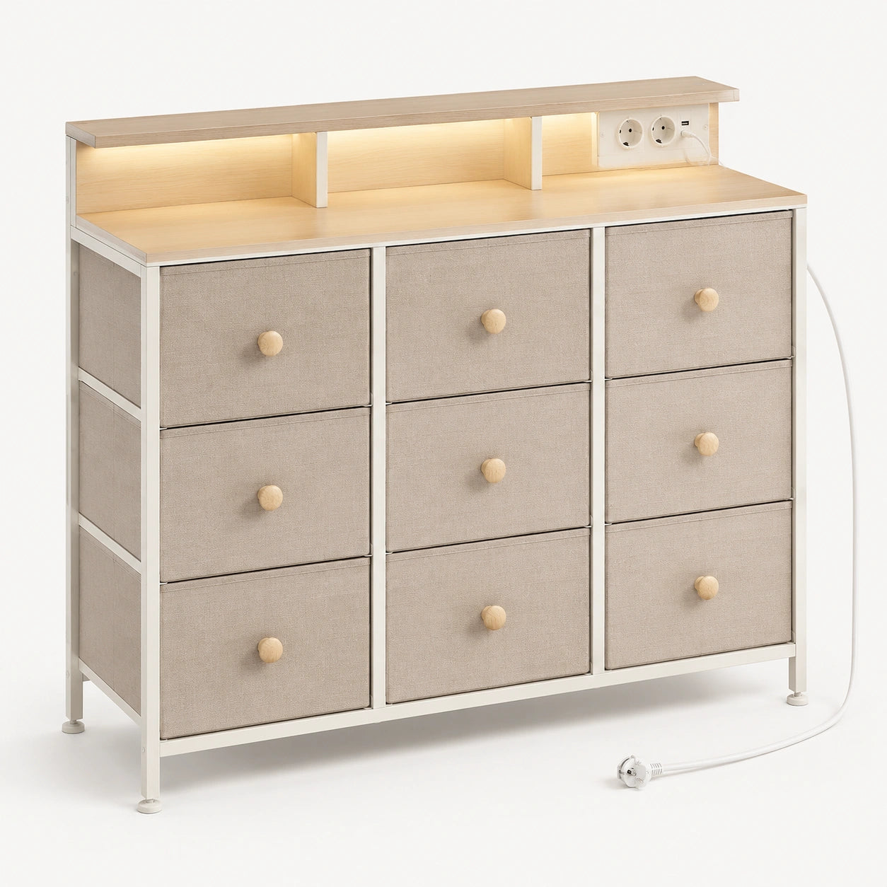 commode-de-rangement-avec-lumiere-led-et-multiprise-9-tiroirs-gris-tourterelle-paqedi6280tc