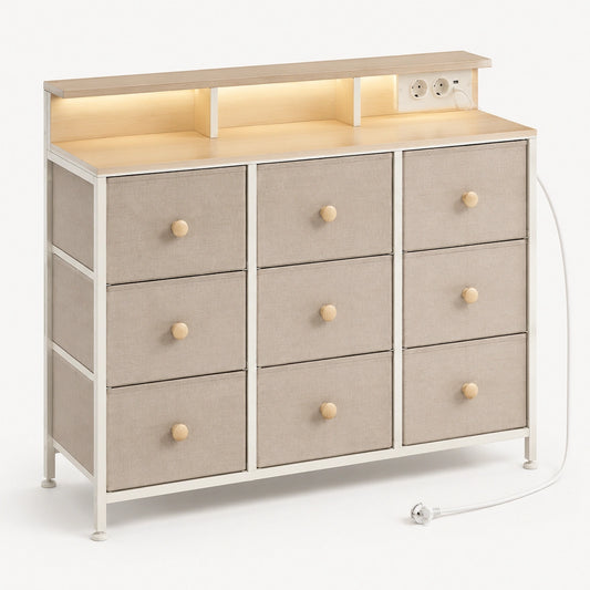 commode-de-rangement-avec-lumiere-led-et-multiprise-9-tiroirs-gris-tourterelle-paqedi6280tc