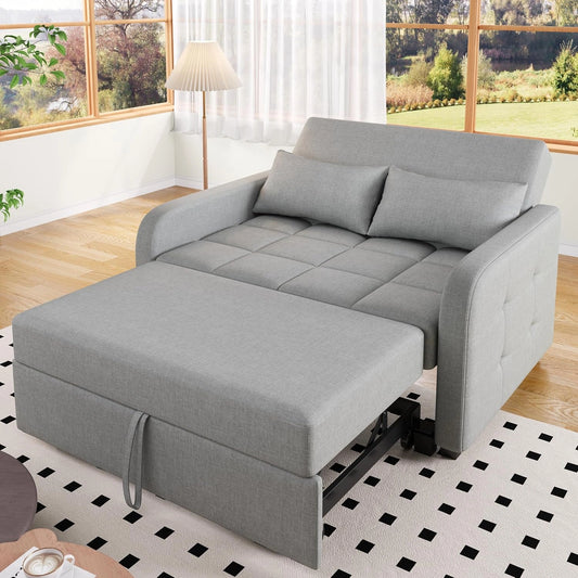 Sofa Dolamaní – konstrukcja składana, funkcja spania, kolor szary, wymiary 127 x 125 cm, do codziennego zastosowania